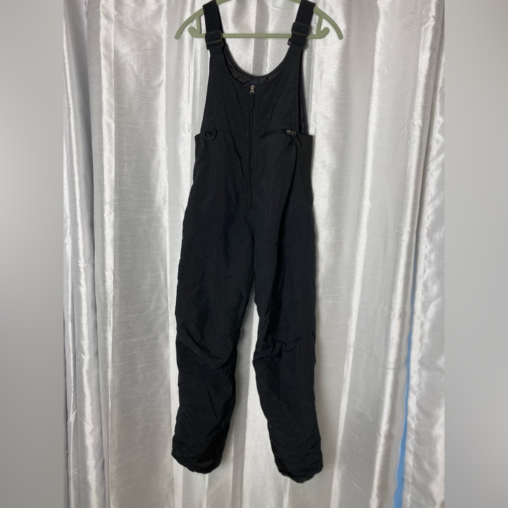 Canyon Creek Youth Large Black Ski Bib Overalls 100% Nylon Shell Poly filling